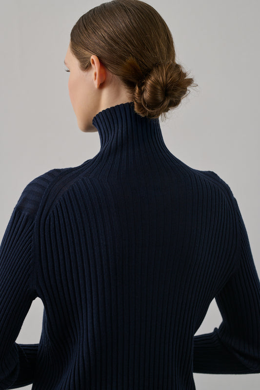 Polo Filao - Navy - Laine - Femme