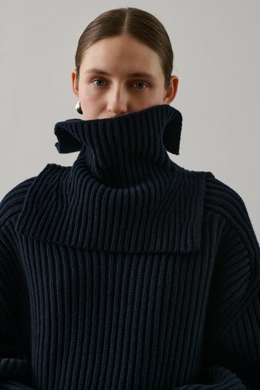 Pull Flamand - Navy - Laine - Femme