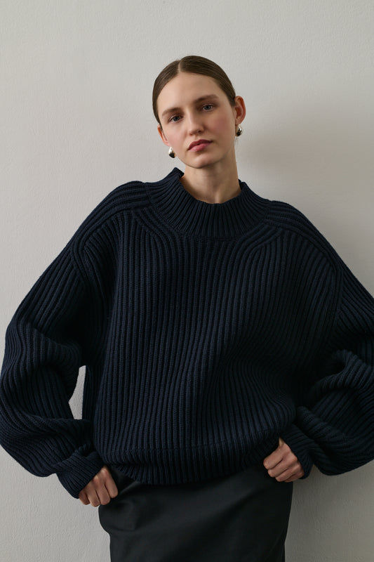 Pull Flamand - Navy - Laine - Femme