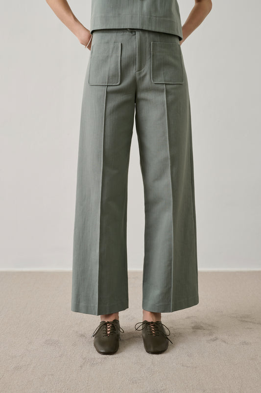 Pantalon Harry - Vert D'Eau - Coton - Femme
