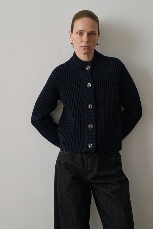 Cardigan Flaubert - Navy - Laine - Femme