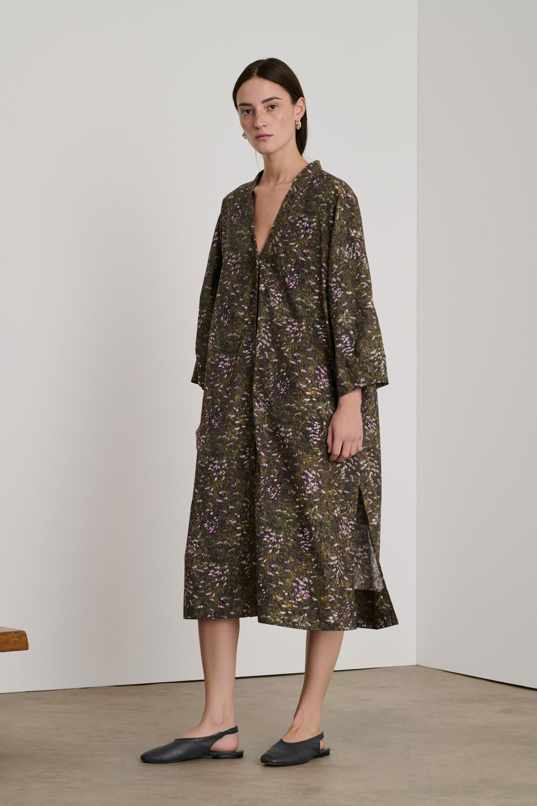 Robe Daily - Kaki/Lilas - Coton - Femme